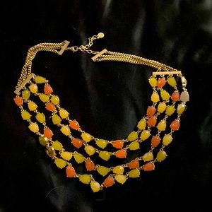 Talbots yellow and pink chunky necklace